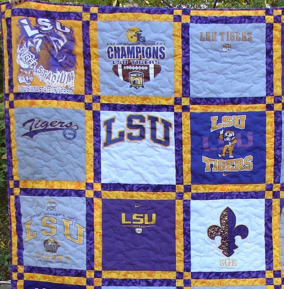 T-shirt Quilt Made to Order-Double Sashing 9 by BreauxBunchQuilts