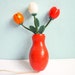 Vintage Wall Lamp Tulipan Vase Flowers Red Orange White