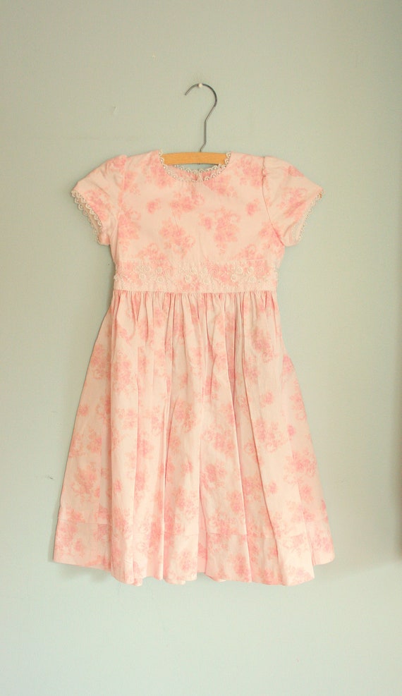 Vintage PINK ROSE Princess Girls Dress....size 5