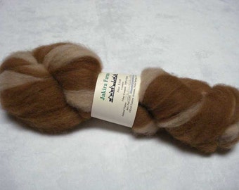 MARKED DOWN - Alpaca Roving - Medium Brown and Fawn