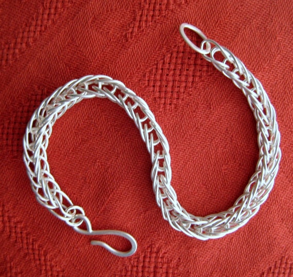 Handmade Etruscan Chain Bracelet in Argentium Silver