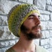 Unique Dreadlock Tam / Crochet Super Slouchy Beanie / Green Wool Rasta Hat