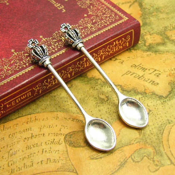 5 pcs Silver Crown Spoon 60x11mm CH1206 by kinacraft on Etsy