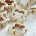 4 Stone Beads Clover Pendent flower open cross 20mm Large Hole Bone Color Natural Beads