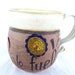 Creative Fuel - Hand Painted - Short, bowl-shaped clay mug with cream rim and elegant handle - Flower design