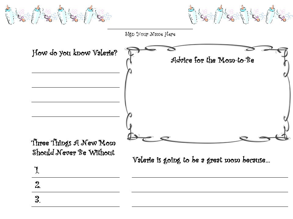 Customized Baby Shower Guestbook Guest Book Pages