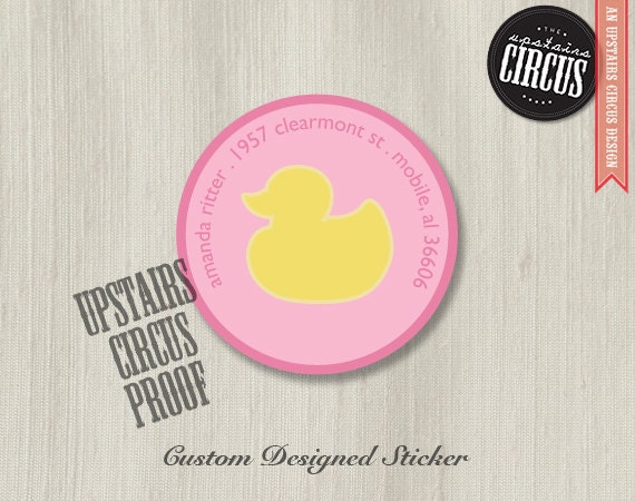 100 Custom Baby Shower Return Address Labels by UpstairsCircus