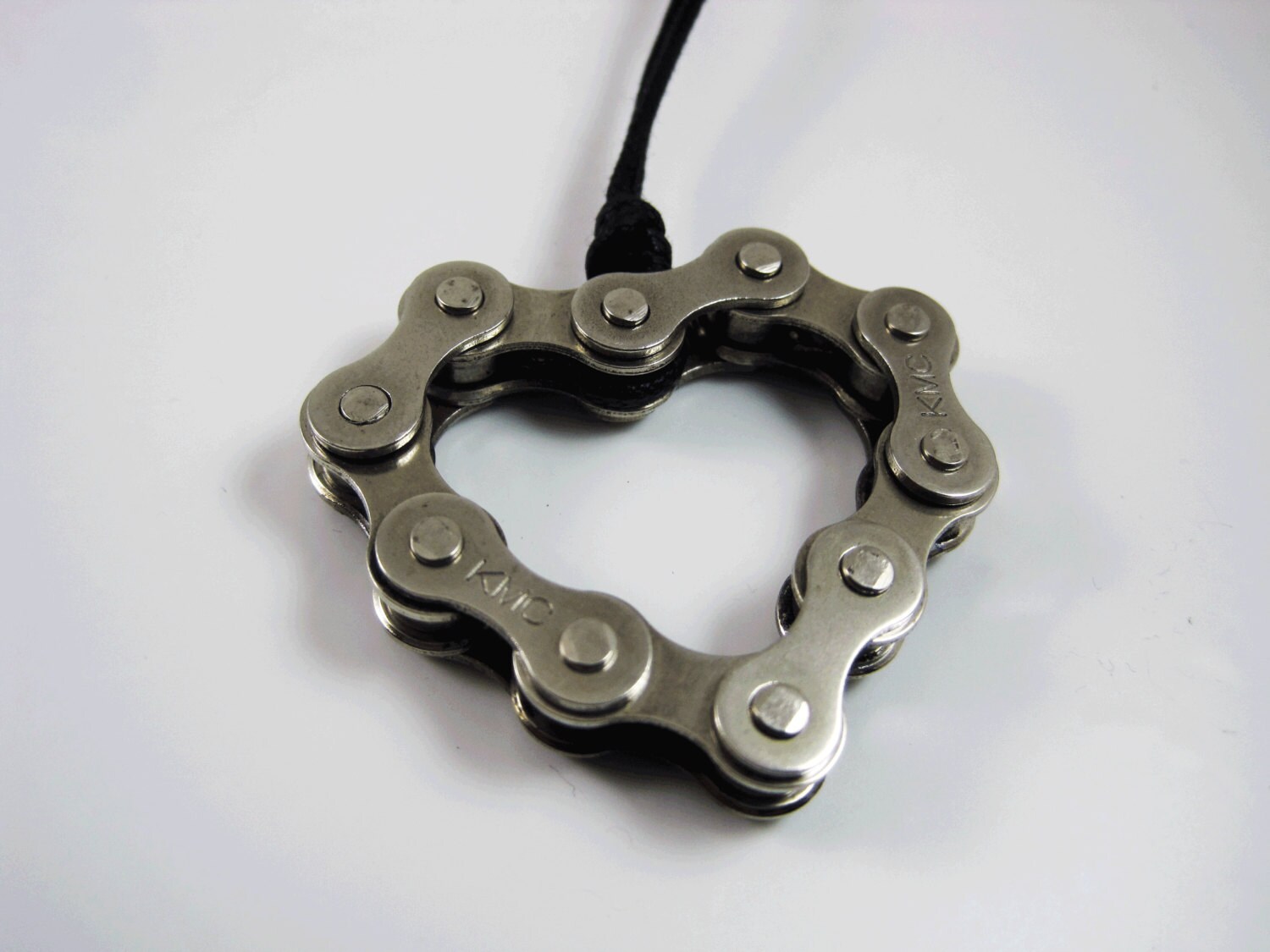 Recycle Bike Chain Heart Pendant Handmade Welded