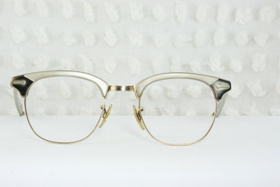 60s Mens Eyeglasses 1960s Browline Glasses Two Tone by DIAeyewear