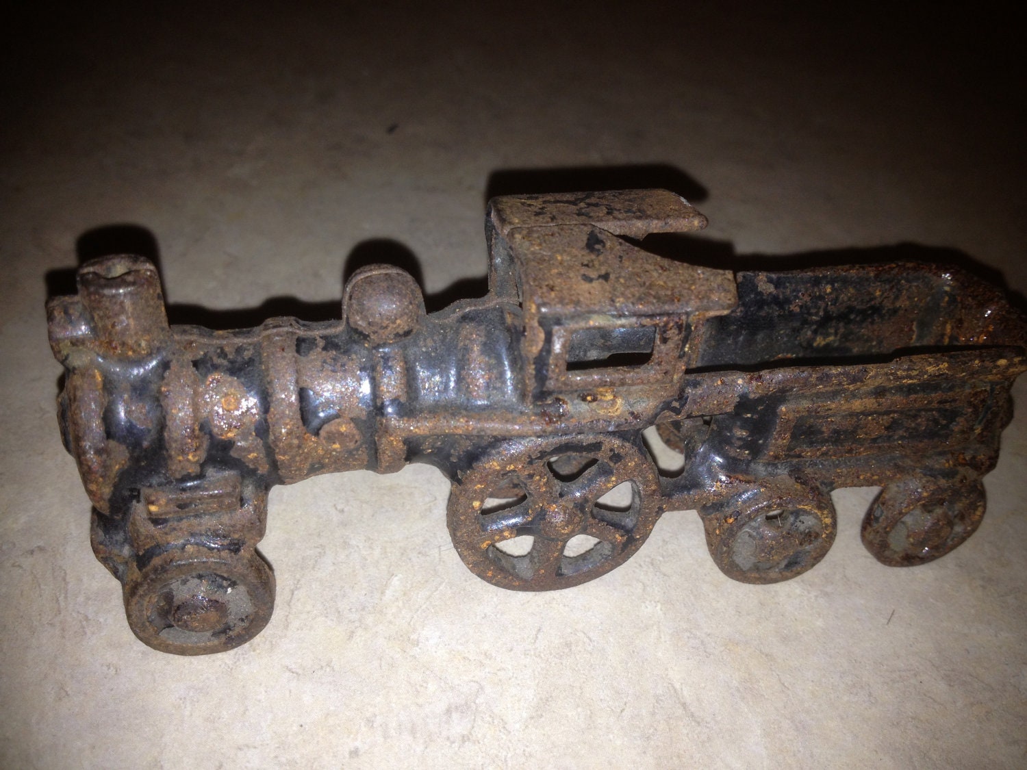 Vintage antique cast iron train engine