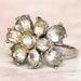 Vintage Rhinestone Flower Cocktail Ring Size 9