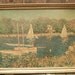 vintage French art print framed, Claude Monet Le Basin d'Argenteuil, sailboats art print painting reproduction of Victorian era painting