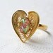 Opal Ring - Vintage Heart Ring - Fire Opal Ring - No. 1