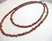 Brown Goldstone necklace long semi precious stone necklace
