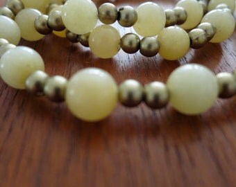 Vintage Yellow Jadeite Necklace
