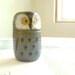 RESERVE FOR ALLY 70s Studio Pottery Ceramic Owl Jar Container - Slate blue - danish modern style