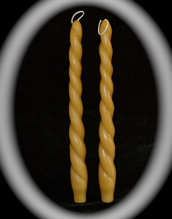 Pure Beeswax Twisted Rope Candles 12 tall candles