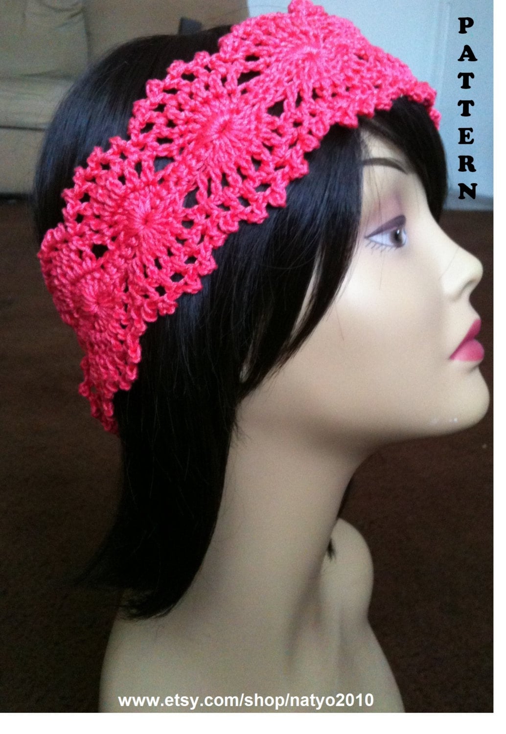 INSTANT DOWNLOAD Crochet Lace Headband Pattern