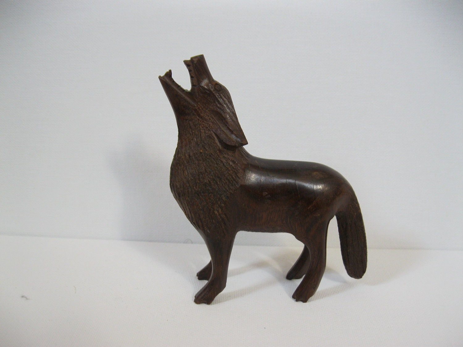 Hand Carved Wooden Wolf