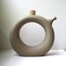 Mod Decanter Carafe Ring Shape Hartstone Pottery Cork Stopper Handmade 1970's