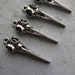 Hummingbird Skull Antique Silver Pendant Charms - Set of 4