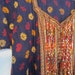 Navy Blue Made in India Vintage Festival Dress Midi 60s 70s Hippie Handmade S M