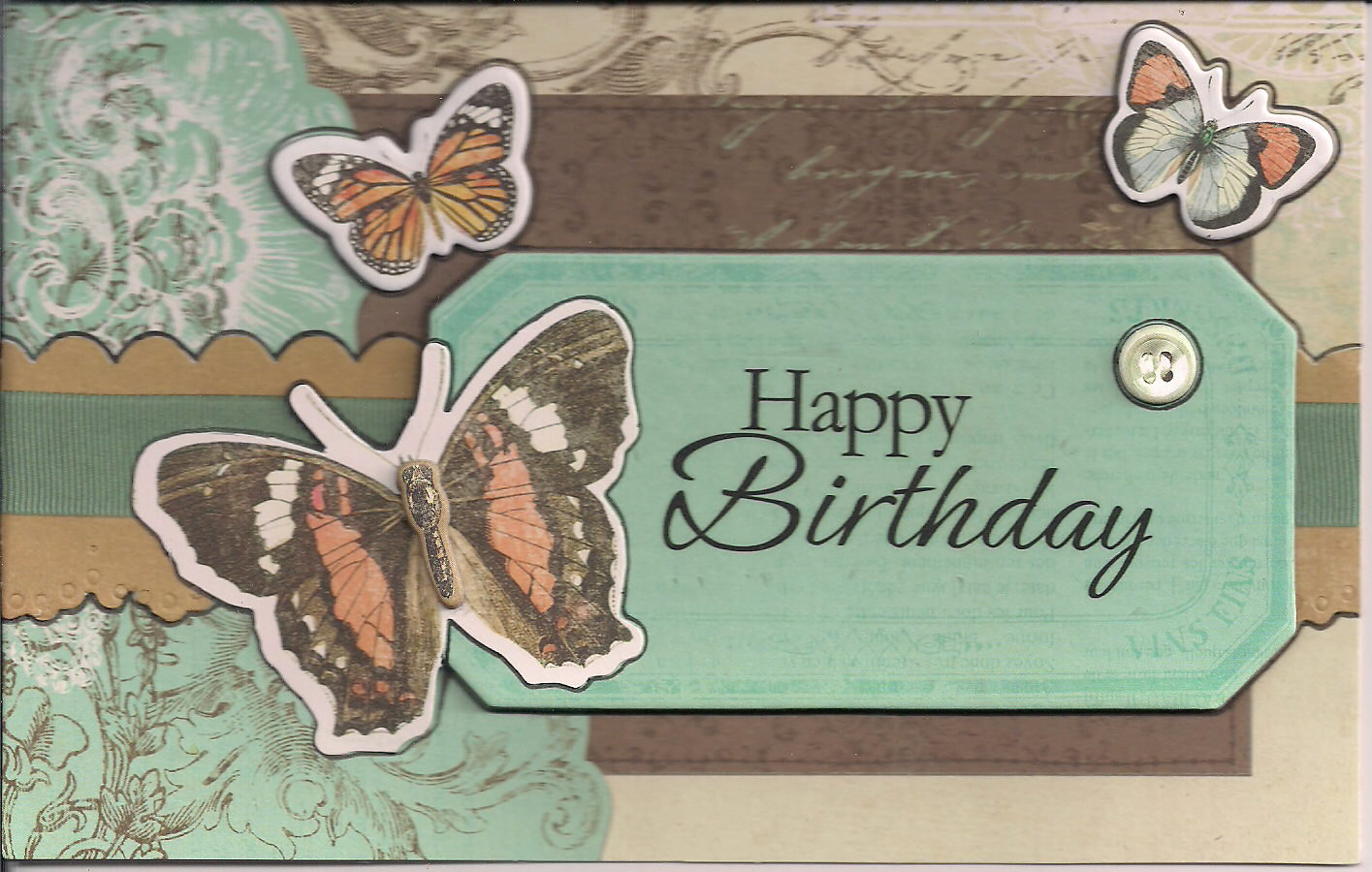  Elegant  and Beautiful 5x7 Happy  Birthday  Card 