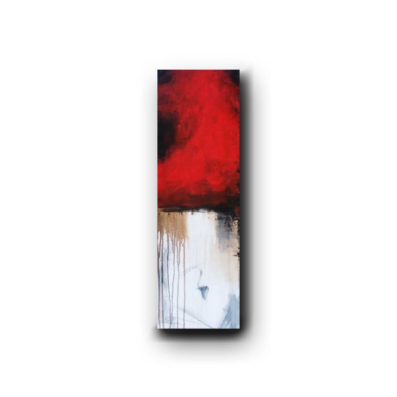 Red Painting Original Abstract Painting Black and White Brown