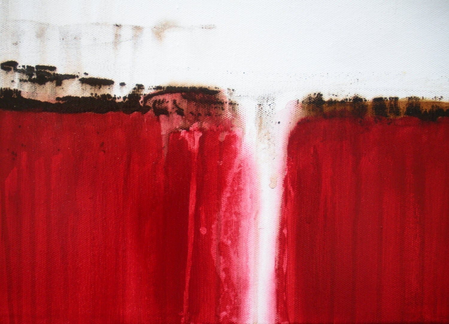 Red Canvas Abstract Painting Minimalist Art Large Original