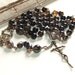 Catholic Rosary, Black Agate & Bronze // Man's Rosary // Handmade in New Zealand