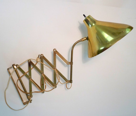 Vintage Brass Accordion Wall Lamp by BOLDvintage on Etsy