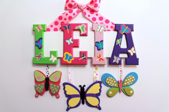 items-similar-to-butterfly-baby-name-sign-4-letters-custom-hand