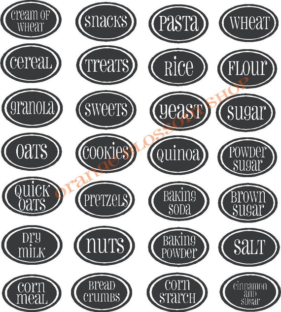 Vinyl Lettering-Set of 12 Kitchen Labels-Customize