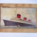 Vintage French Ocean Liner Print of the SS Normandie