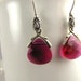 cute fuchsia crystal and antique silver dangle earrings