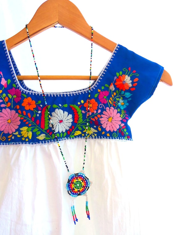 Celina Mexican Handmade Embroidered Mix Cotton baby Tunic dress