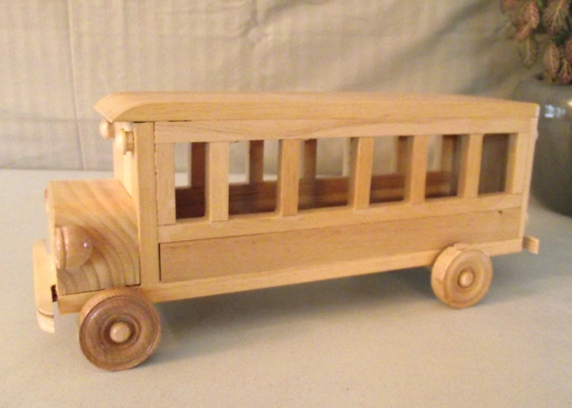 Reclaimed Large Wooden Toy Bus WITH REMOVEABLE TOP for