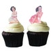 Valentines Day for Him,  Edible Pinup Girls Cupcake Toppers - Cake Decorations, Cake Topper, Birthday, Bachelor Party, Valentine's Day
