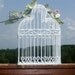 Bird cage pure white romantic weddings party decor shabby chic upcycled wedding decor focal piece