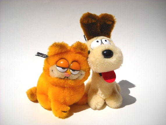 Vintage Garfield and Odie Plush: 80s Toys