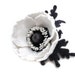 Felt flower brooch White Poppy