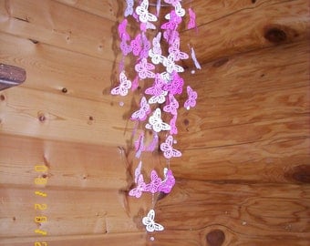 Pink Delicate Butterfly Mobile