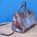 Dark Brown Eel Skin Doctor Bag Style Purse with Shoulder Strap