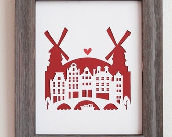 Amsterdam, Netherlands. Personalized Gift or Wedding Gift