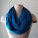 Peacock Blue Sweater Scarf - Ribbed Knit Infinity Scarf - Winter Circle Scarf - Jewel Tone Loop Scarf