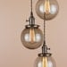 Chandelier Lighting - Pendant Lights Grey Smoke Glass Globes - Antique Style Wire - Oil Rubbed Bronze Finish - Edison Light Bulbs