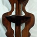 Vintage Hand Crafted Solid Walnut Three Tier Wooden Corner Shelf