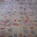 1930's Double Wedding Ring Quilt Hand Stitched Cutter