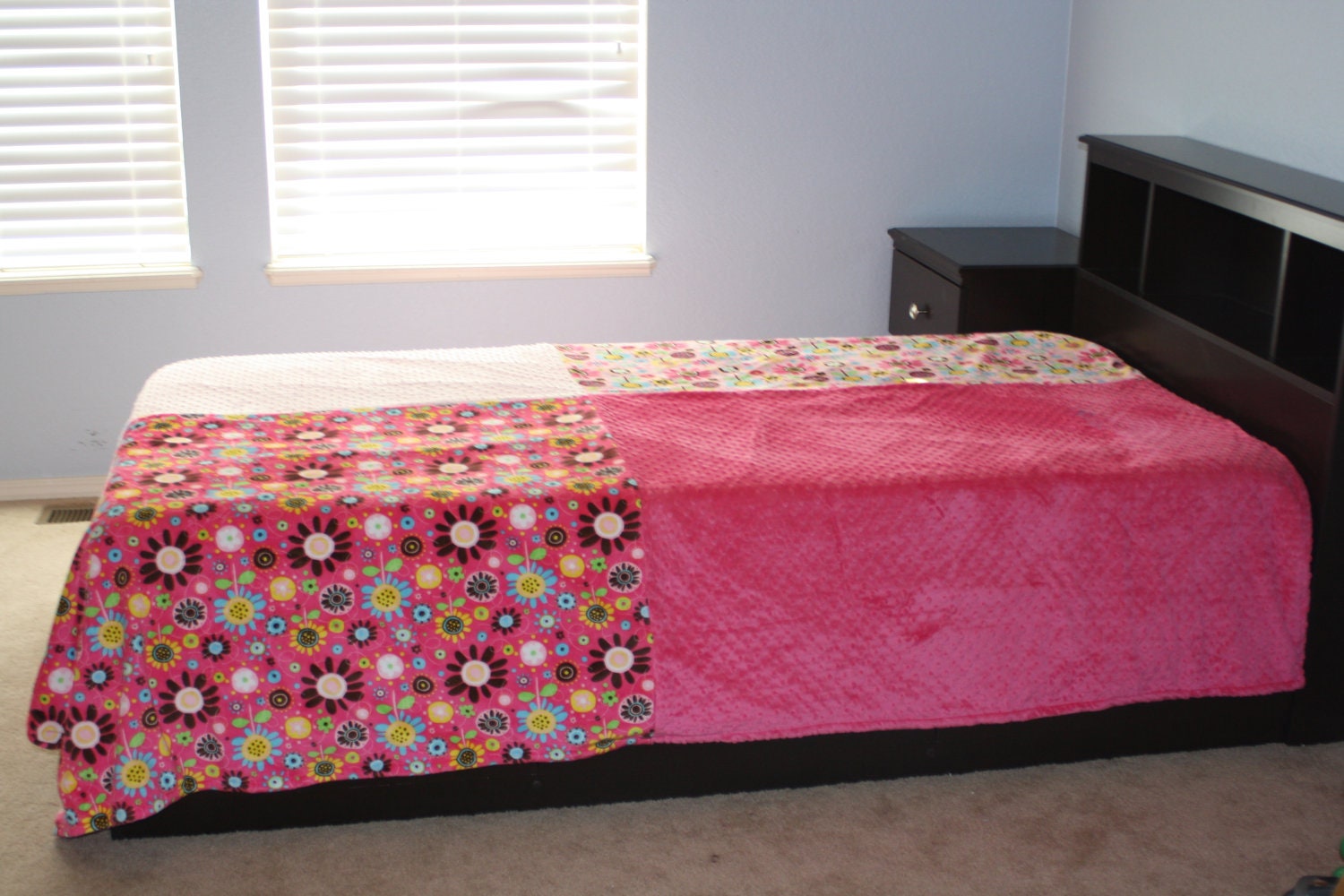 Twin Size Minky Blanket Adult Child Teenager Bedding by LilCubHub