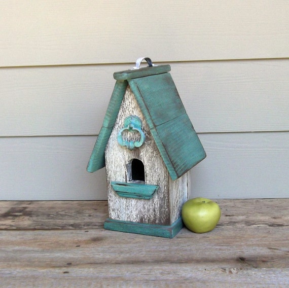 shabby chic birdhouse aqua and white birdhouse decorative shabby chic birdhouse aqua and white birdhouse decorative